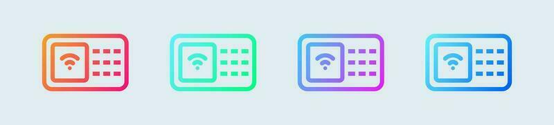 Security code line icon in gradient colors. Password signs vector illustration.