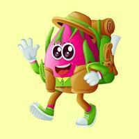 linda continuar Fruta personaje en vacaciones vector