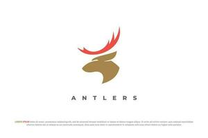 logo deer animal stag antler abstract silhouette vector