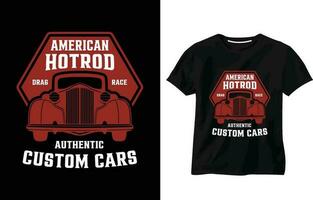 americano caliente varilla arrastrar carrera auténtico personalizado carros, clásico coche camiseta diseño, Clásico camiseta, tipografía y personalizado camiseta vector