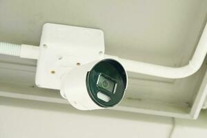 CCTV security camera system outdoor in private house or village, Closed Circuit Television System. photo