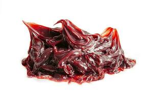 Grease isolated on white backgroud with clipping path, red excellent water resistance synthetic lithium complex grease for moving path and machinery lubrication. photo
