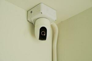 CCTV security camera system outdoor in private house or village, Closed Circuit Television System. photo