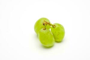 Green Grapes Isolated. Realistic Green Grapes on a White Background. photo