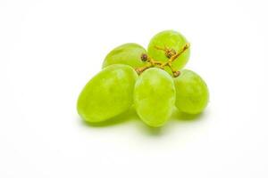 Green Grapes Isolated. Realistic Green Grapes on a White Background. photo