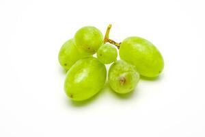 Green Grapes Isolated. Realistic Green Grapes on a White Background. photo