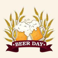 Happy beer day vector