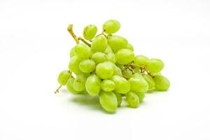 Green Grapes Isolated. Realistic Green Grapes on a White Background. photo