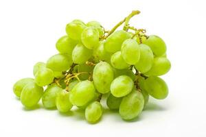 Green Grapes Isolated. Realistic Green Grapes on a White Background. photo