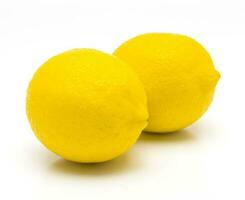 Lemon Isolated. Realistic Lemon on a White Background. photo