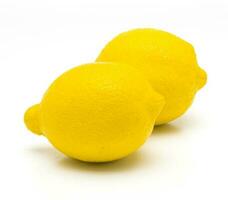 Lemon Isolated. Realistic Lemon on a White Background. photo