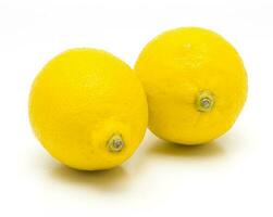 Lemon Isolated. Realistic Lemon on a White Background. photo