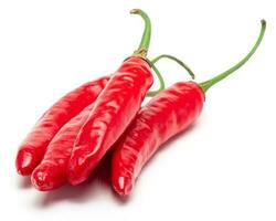 Red Chili Pepper Isolated. Realistic Red Chili Pepper on a White Background. photo