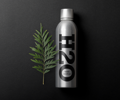 Black aluminum water bottle mockup psd