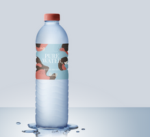 Plastic pure water bottle mockup template psd