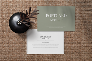 Postcard and Invitation card mockup template psd