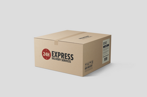 Delivery cardboard box mockup psd