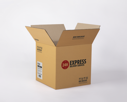 Delivery cardboard box mockup psd