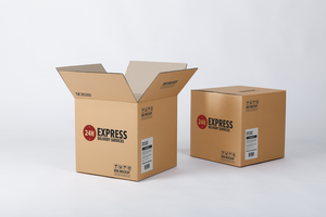 Delivery cardboard box mockup psd