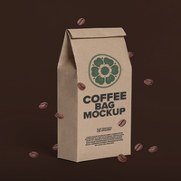 Coffee bag mockup template psd