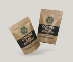 Coffee bag mockup template psd