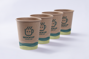 Group of Coffee cup mockup template psd