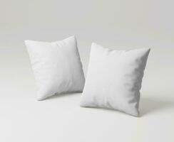 Square Pillow Set Mockup isolated on white Background photo