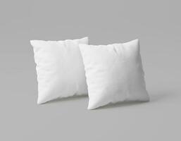 Square Pillow Set Mockup isolated on white Background photo