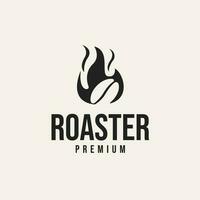 Bean Coffee with Fire Logo Design Concept Vector Illustration Symbol Icon