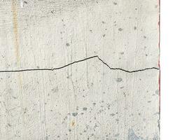 Cracked concrete building broken wall at the outside cement corner that effected with earthquake and collapsed ground photo