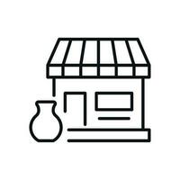 Vase by Shop Isolated Line Icon. Perfect for web sites, apps, UI, internet, shops, stores. Simple image drawn with black thin line vector
