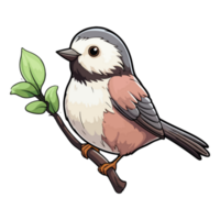 Fluffy appearance Chickadee illustration in cartoon style png