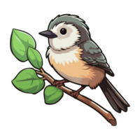 Fluffy appearance Chickadee illustration in cartoon style png