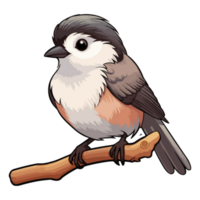Fluffy appearance Chickadee illustration in cartoon style png