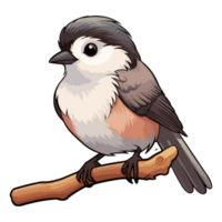 fofo aparência chickadee ilustração dentro desenho animado estilo png