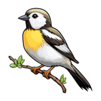 fluffy appearance American Goldfinch illustration in cartoon style png