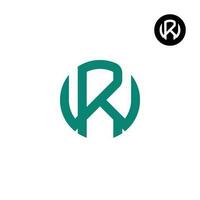 Letter RW WR Circle Bold logo design vector