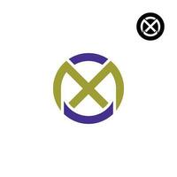 Letter MX XM Circle Bold logo design vector