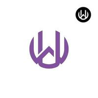 Letter UW WU Circle Bold logo design vector