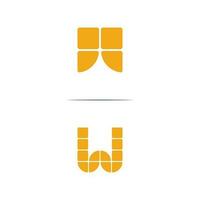 Letter W Solar panel logo design vector