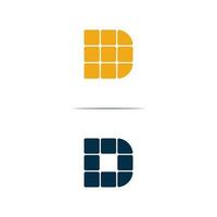 Letter D Solar panel logo design vector