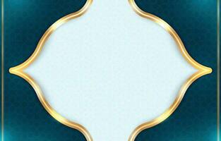 Luxury Islamic Vintage Background Frame with Blue and Gold Color vector