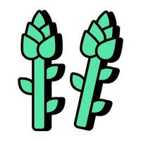 Conceptual flat design icon of asparagus vector