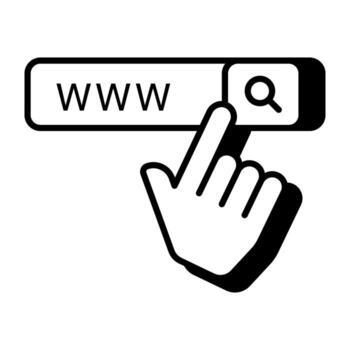 linear design icon of web browser, www vector