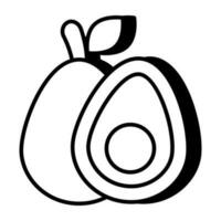 A beautiful design icon of avocado fruit vector