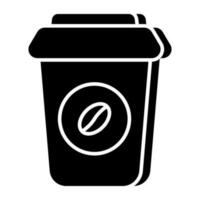 An editable design icon of takeaway drink vector