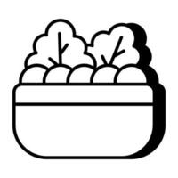 A creative design icon of salad bowl vector