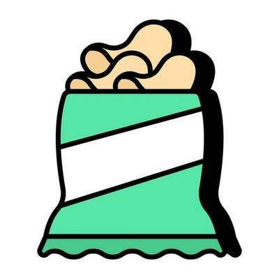 A unique design icon of snack packet