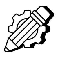 Editable design icon of writing skill vector