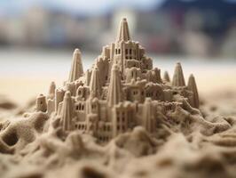 Sandcastle Macro Photography - Texture, Grains, Architectural Design, Beach, Waves - photo